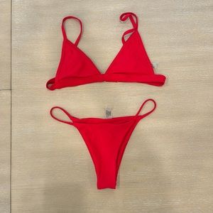 437 red bikini